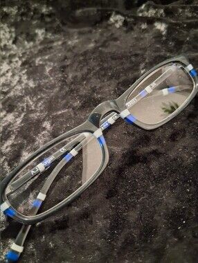 A.j Morgan +1.25 Men's Rectangular Readers Blue & Black Eyeglasses Nwot.